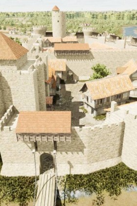 Visite virtuelle du château de Vouvant en 1242